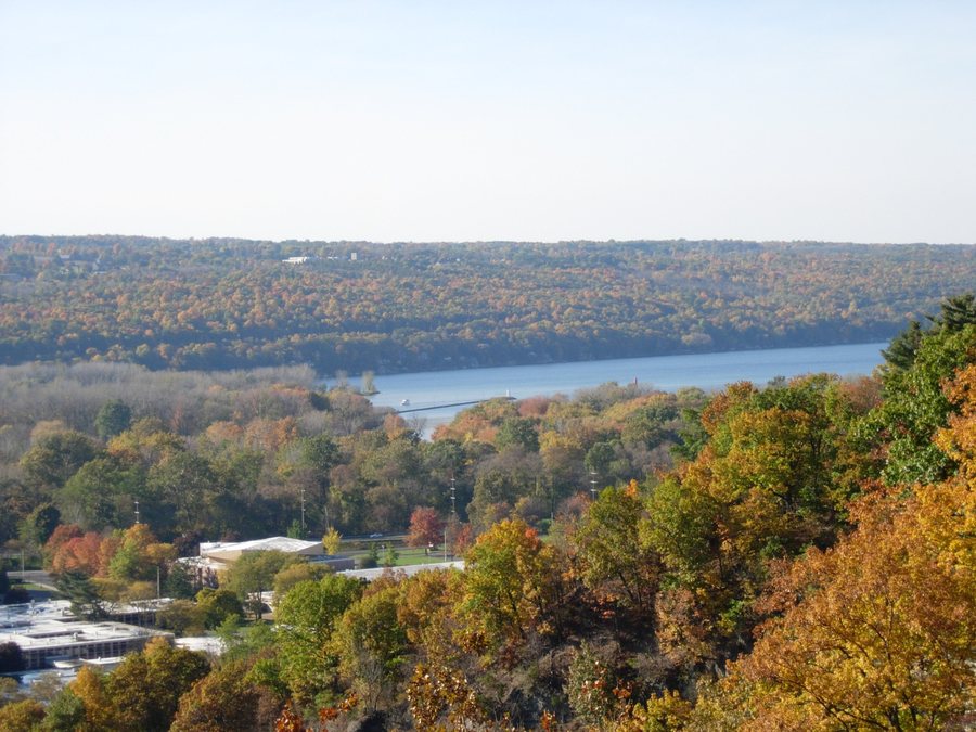Cayuga Lake seen from Cornell in autumn